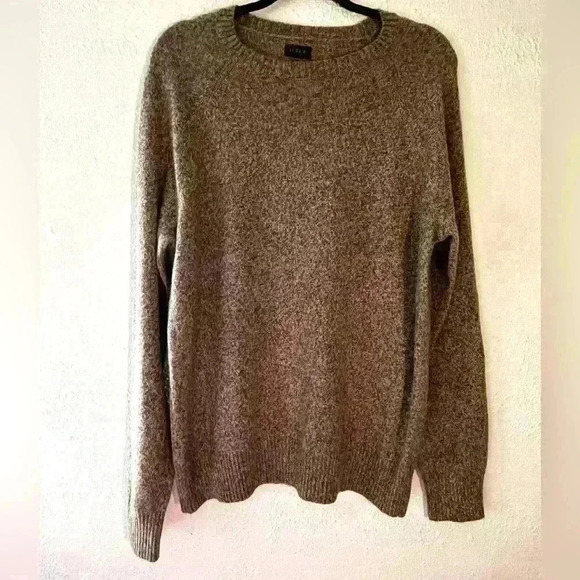 J. Crew Other - Men’s J. Crew Lamb Wool Blend Tan & Brown Pullover Sweater Recycled Size L